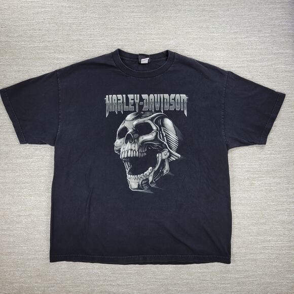 Harley Davidson Myrtle Beach 3D Skull T-shirt Mens XXL Black Bravado Tag 2016 - Picture 12 of 15